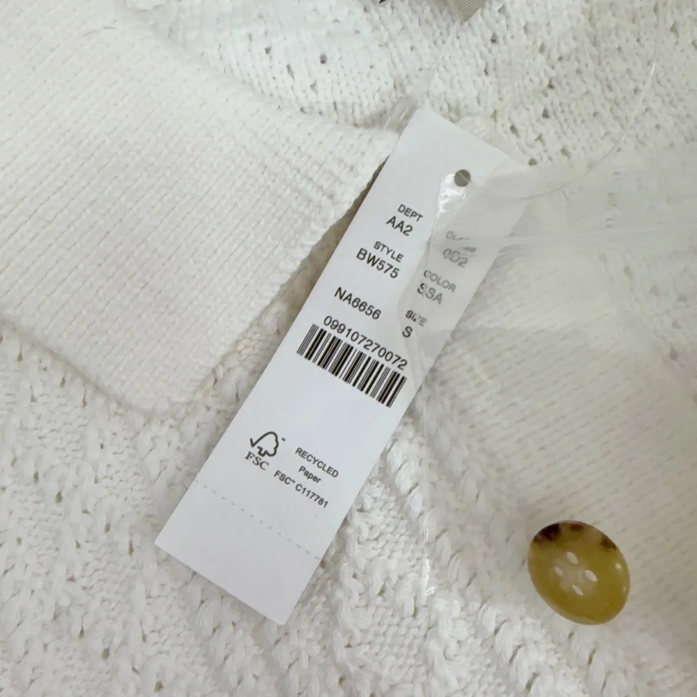 J. Crew Men’s Small Short Sleeve Heritage Pointelle Stitch Sweater Polo NEW